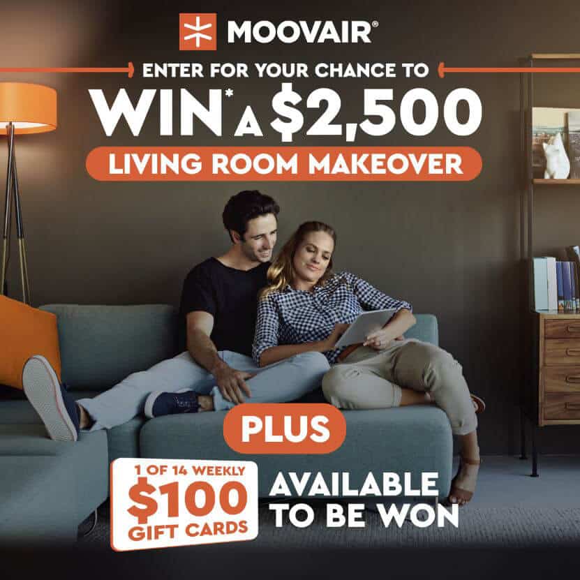 Moovair® Contest - Enter for your chance to win a ,500 living room makeover
